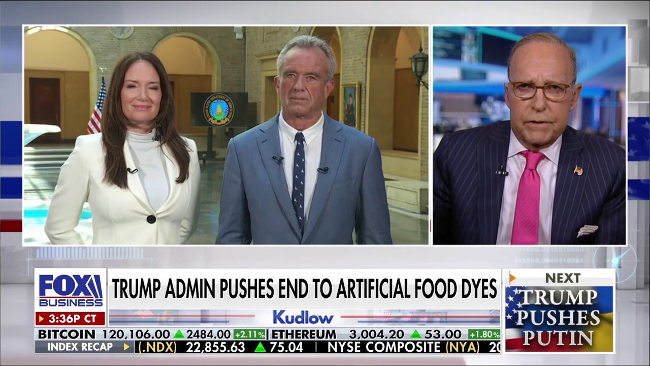 Health & human services secretary Robert F. Kennedy Jr. and Agriculture Secretary Brooke Rollins share an update on where the work on removing artificial dyes from food products stands on 'Kudlow.'