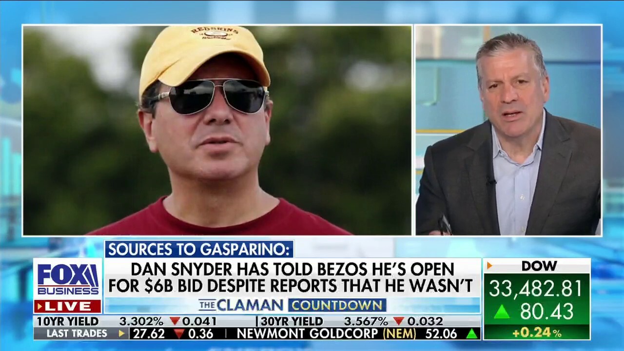 FOX Business' Charlie Gasparino reports billionaire Jeff Bezos could be eyeing the NFL's Washington Commanders on 'The Claman Countdown.'
